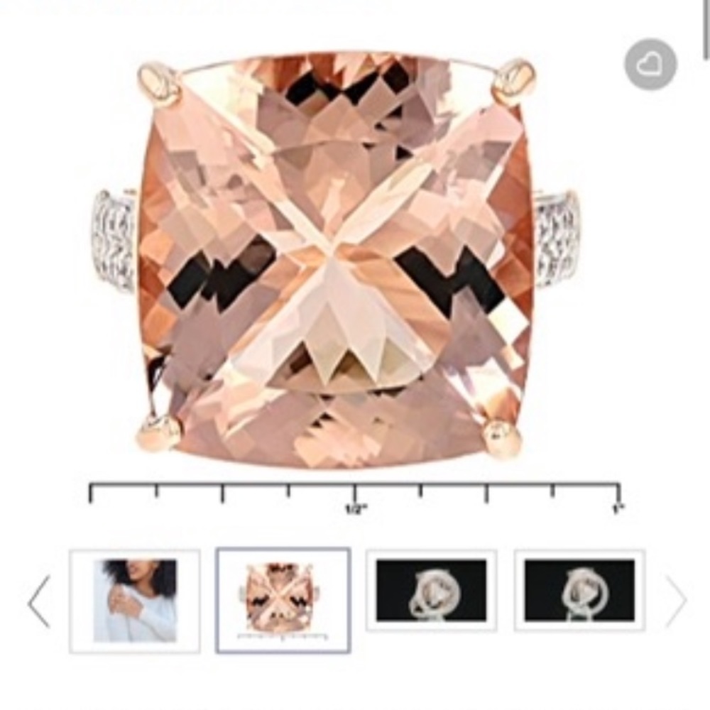 Pink Morganite 14 KT Rose Gold Ring 20.88 CTW